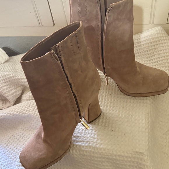 Sam Edelman Taupe Suede Heeled Boots - Picture 4 of 4
